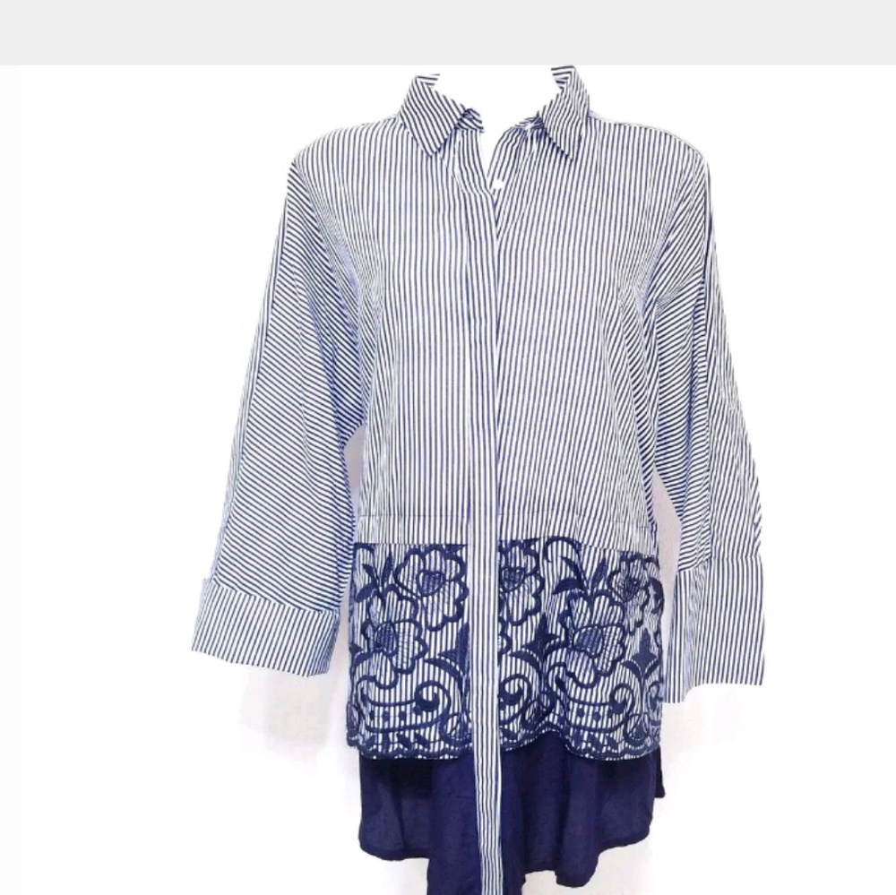 Women's Stripe Tunic 1x Ravi Khosla